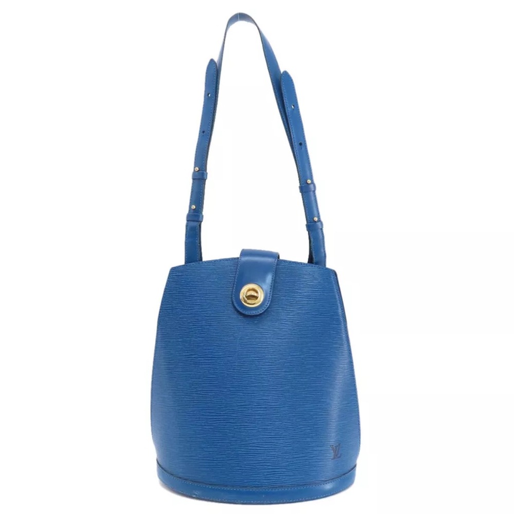 Authentic LOUIS VUITTON BLUE EPI CLUNY SHOULDER BAG M52255 VI0954 XX21151